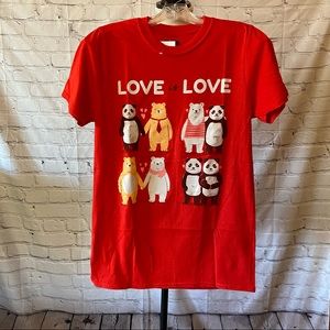 LOVE is LOVE Kawaii Bears Pride Unisex T-shirt NEW with Tags